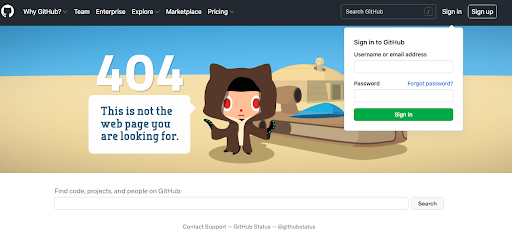 Error 404 GitHub