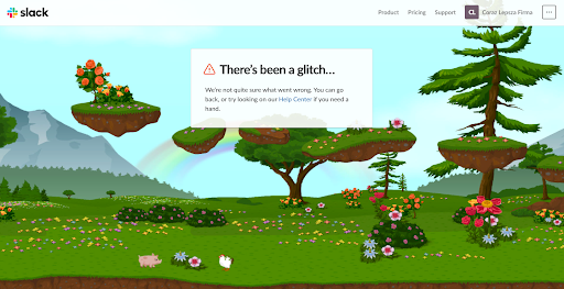 Slack - błąd 404 Error 404 Slack