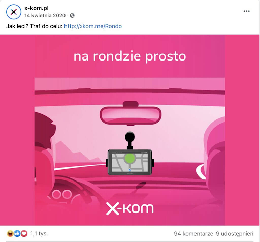 Przykład real time marketing x-kom